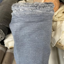 Linen Rayon Pigment Bio-Washed Fabric with Wrinkle Effect, precut 3y (Light Blue)