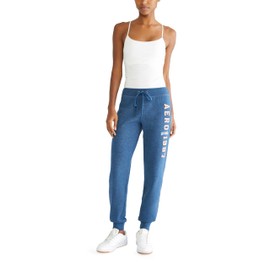 AEROPOSTALE Women's Aero Logo Cinch/Jogger Pant-Arches-2001, Insignia Blue, Medium