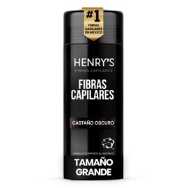 Henrys Fibras Capilares Castaño Oscuro 27.5g, Disimula Calvicie y Caída del Cabello, Aporta Volumen y Densidad al Instante