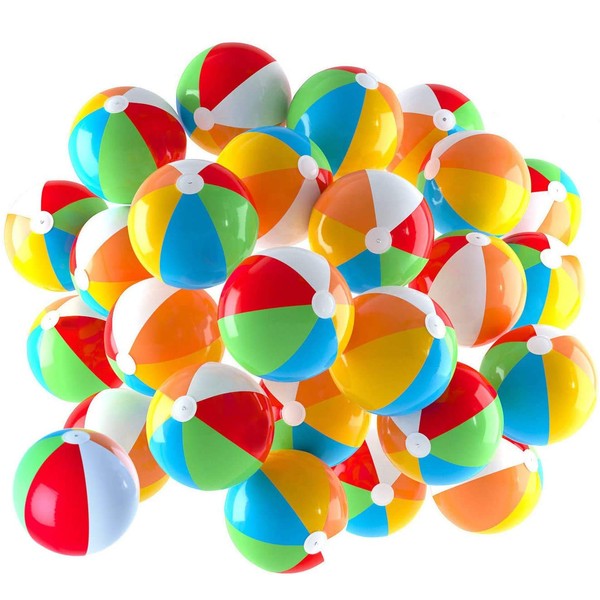 Inflatable Beach Balls 5 inch for The Pool, Beach, Summer Parties, Gifts and Decorations (25 Balls)