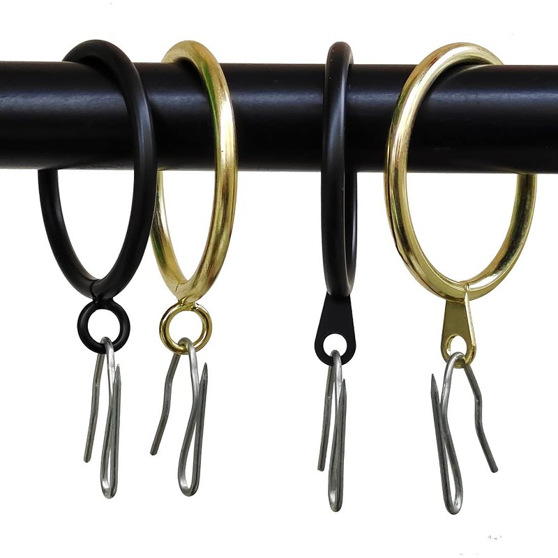 42 Pcs Metal Curtain Ring with Eyelet (Gold-ID/1.7")