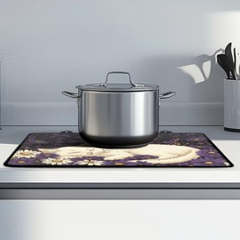 Ctsgobvahy Cat Stovetop Cover for Electric Stove, Heat-Resistant and Non-Slip Stove Top Cover for Glass Top, Foldable Rubber Countertop Cover for Protect Stove Kitchen Decoration