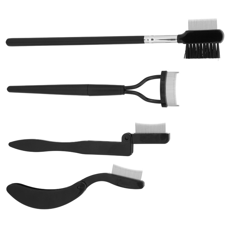 4 Pieces Folding Eyebrow Comb Eyelash Separator Grooming Brush Portable