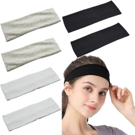 Headbands for Women,6 Pcs Elastic Sweat Yoga Hairbands,Non Slip Soft Sports Thin Headband Fashion Hair Wrap
