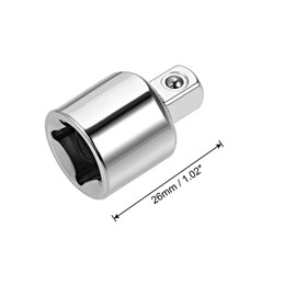 QUARKZMAN 5 pieces 3/8 inch drive (F) x 1/4 inch (M) socket reducer adapter, female to male, Cr-V steel (silver)