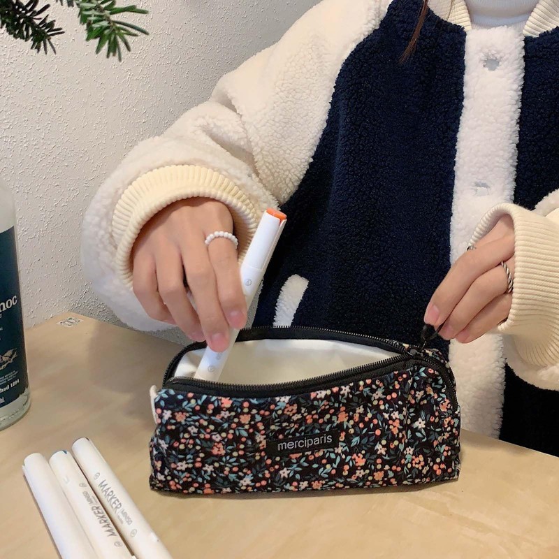 SSyang Pencil case with, Black Floral, pencil case