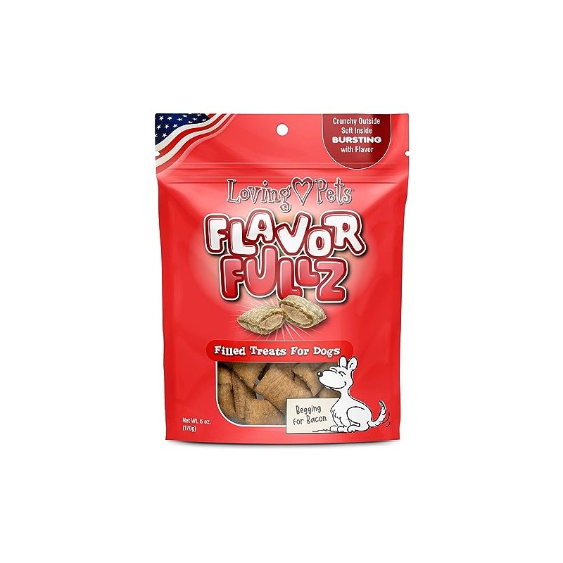 Loving Pets Flavorfullz Filled Treats for Dogs, Bacon 6 oz.