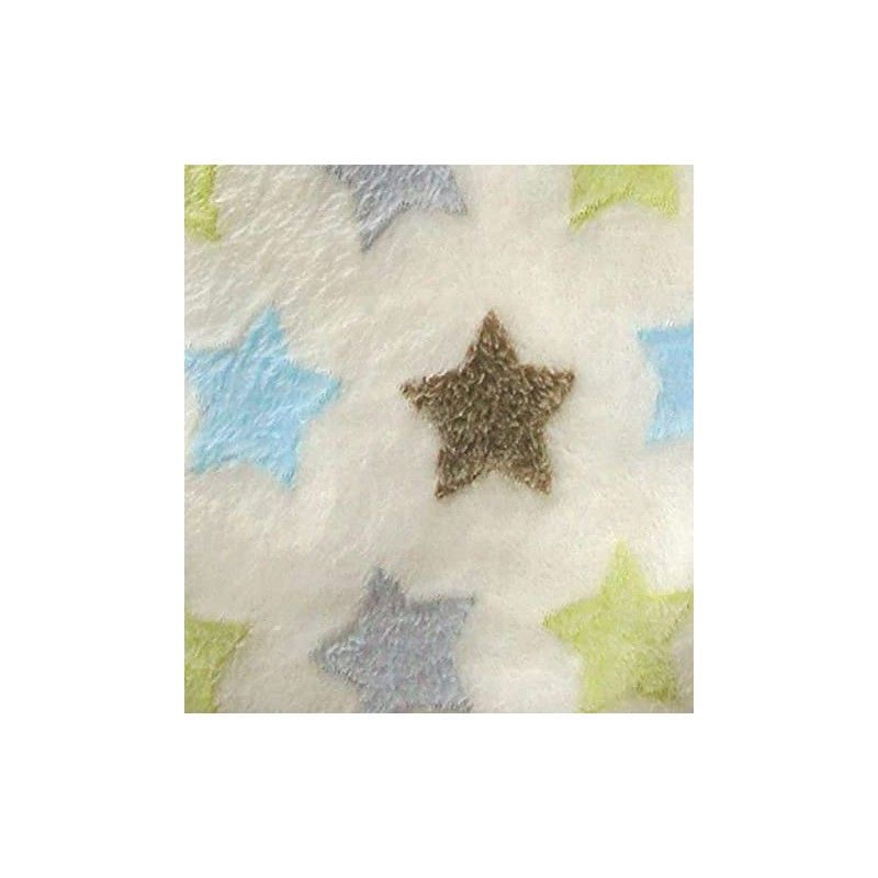 Super Soft & Fluffy Large Patterned Baby Blanket (Cream Stars)