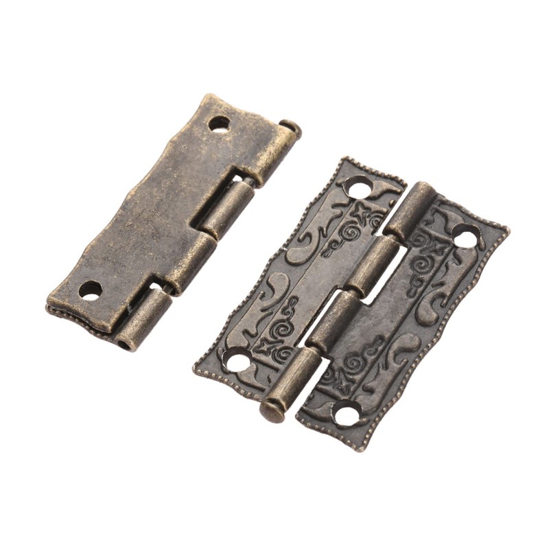 Mgoodoo Antique Embossing Hasp Latch Lock, 2 Pieces Hinge +