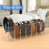 FEMELI Belt Organizer, Acrylic 7 Compartments Belt Container Storage Holder,