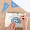 DHWEKU Set Square, Ruler 15 cm Children, 4-Piece Metal Ruler