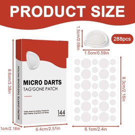 NHPY 288 Stück Ta-G Gone, Microdart Pflaster, Pro Microdarts Tag'Gone Hautpflaster, Microdart Patches Für Mildeakne-Beseitigung, Hautpflaster, Microdarts Tag'Gone Patch Fur Alle Hauttypen (B)