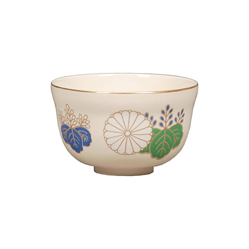 Hideka Miyachi Eikou Matcha Bowl, White, Size: Diameter 4.9 x
