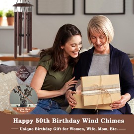 50th Birthday Gifts for Her, 32” Wind Chimes 50th Birthday Gifts, 50 Year Old Birthday Gifts for Women Mom Sister Wife Friend, Happy 50th Birthday Gifts, Unique 50th Birthday Decorations