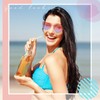 Heart Sunglasses Hippie Glasses Rose Gold Frame, red-blue