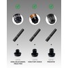 KONLLEN Threaded Carbon Fiber Pool Cue Extension with 3 Bumpers