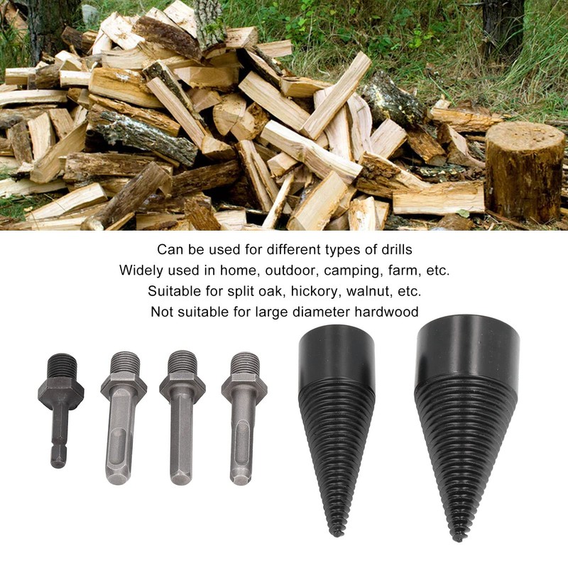 Wood Splitter, Splitting Wood Cone, 32mm 42mm Firewood Splitter with