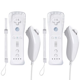 Zamia 2 Packs Upgrade Controller with Silicone Case and Wristband,Remote Controller Compatible for Wii/Wii U Games