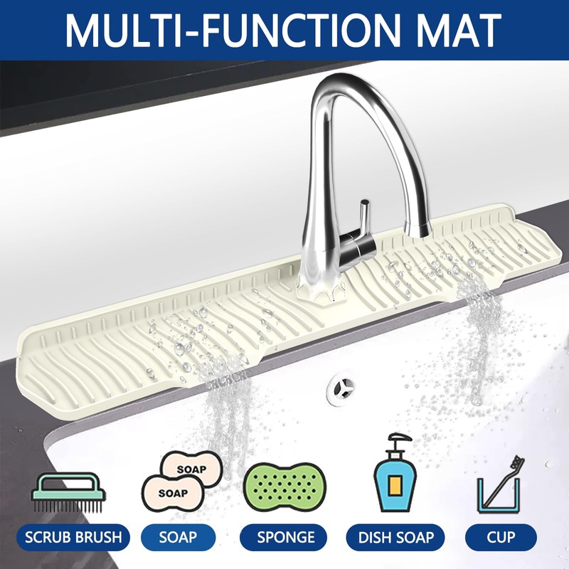 Kitchen Sink Splash Guard Gen2-30" x 6'' Silicone Sink Mat