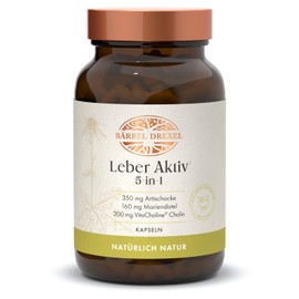 Liver Active 5-in-1 Capsules (60 Pieces) Choline, Milk Thistle, Dandelion, Artichoke, Piperine, Zinc, Vitamin E, Selenium Liver Capsules Natural Healing BÄRBEL DREXEL®