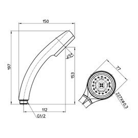 SANEI PS310-80XA-WA2 Rainy Basic Shower Head, 40% Water Saving, Ultra Fine Water Flow, Increases Momentum, Stainless Steel Shower Plate, White