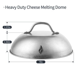 Morikavo Cheese Melting Dome,9 inch Stainless Steel Round Smashed Burger Basting Cover,Grill Lid,Cooking Dome for Flat Top Griddle Accessories
