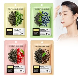 4 Stück Moisturizing Tuchmaske, Feuchtigkeitsspendende Gesichtsmaske Tuchmasken Gesichts Beauty Frauen Feuchtigkeitsmaske Gesichtskuren Skincare Tuchmaske Masken, Glättende Haut,Verbessert Elastizität