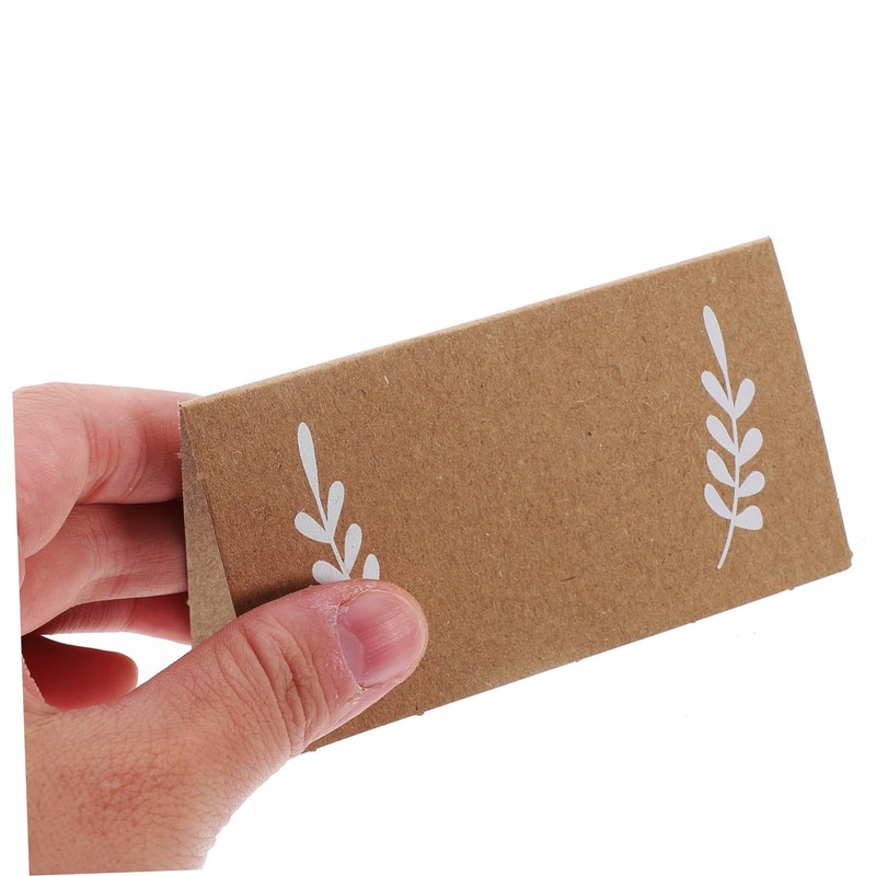 Operitacx 100pcs Table Seat Plate Cards Palm Leaf Design White