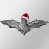 CafePress Bat Santa Hat Medium Die Cut Sticker, 5.75" x