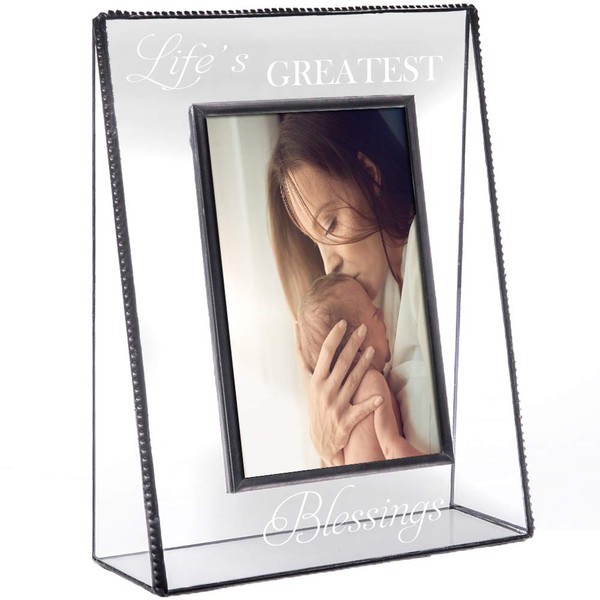 J Devlin Pic 319 Clear Photo Frame Engraved Life's Greatest Blessings Series (4x6 Vertical)