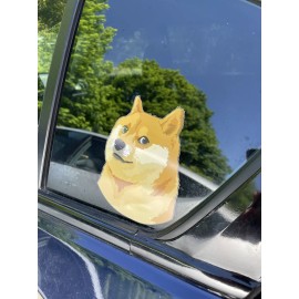 Stickup DOGE Decal sticker - Water and UV Resistant Laminated - SHIBA INU - Dog Lovers