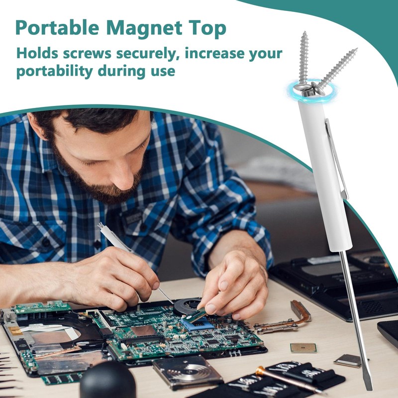 2 Piece Pocket Screwdriver Set with Magnetic Tip and Pocket