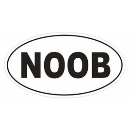 Generic NOOB Oval Bumper Sticker D1753 Euro Oval