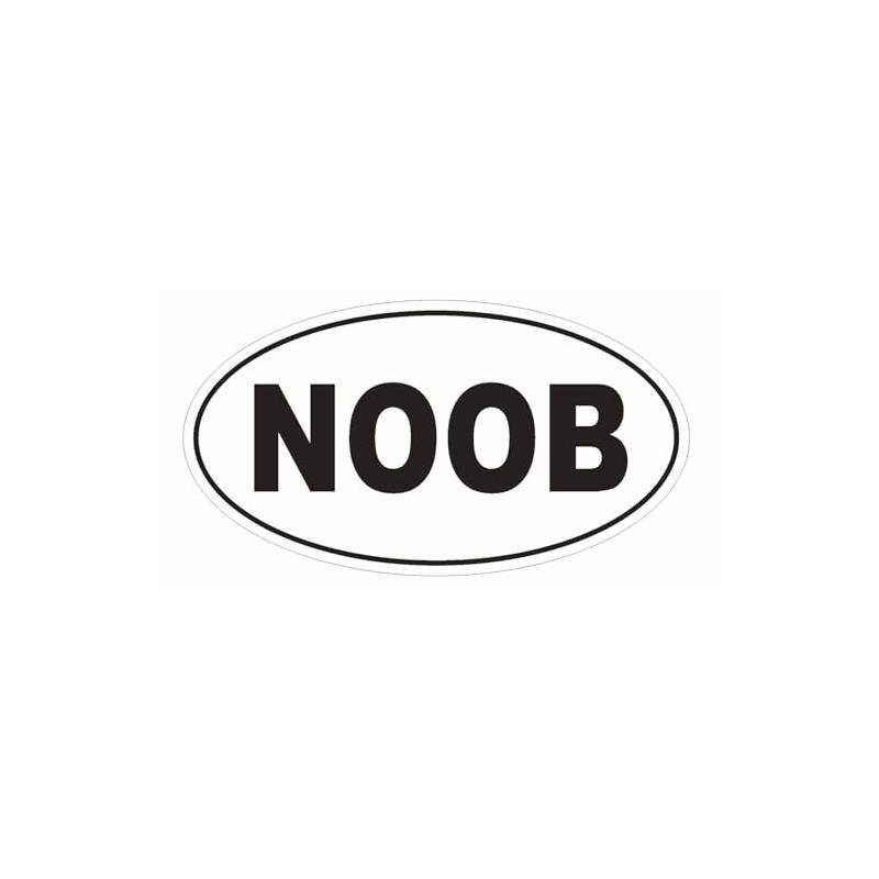 Generic NOOB Oval Bumper Sticker D1753 Euro Oval