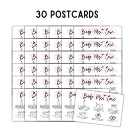 Body Mist Care Instruction Cards | 30pk 4x6” Labels Warning How to Use Scent Sticker Client Business Cards Thank You Spray Bulk Bottles