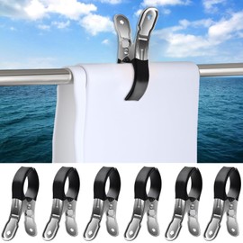 Pack of 6 Towel Clips for Beach Loungers with Protective Cover Stainless Steel Beach Towel Clips Large Clothes Pegs Towel Clips Windproof Clothes Pegs for Daily Laundry Beach Towels Bath Towel