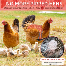 MYWSN Chicken Saddles Feather Protector for Back and Sides - Chicken Aprons for Hens with Adjustable Straps (Yellow)