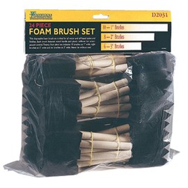 Woodstock D2031 Foam Brush with Wooden Handles, 24-Piece