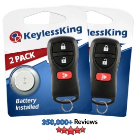 KeylessKing* Fits 2002-2016 Nissan Frontier Keyless Entry Remote Car Key Fob KBRASTU15 2x