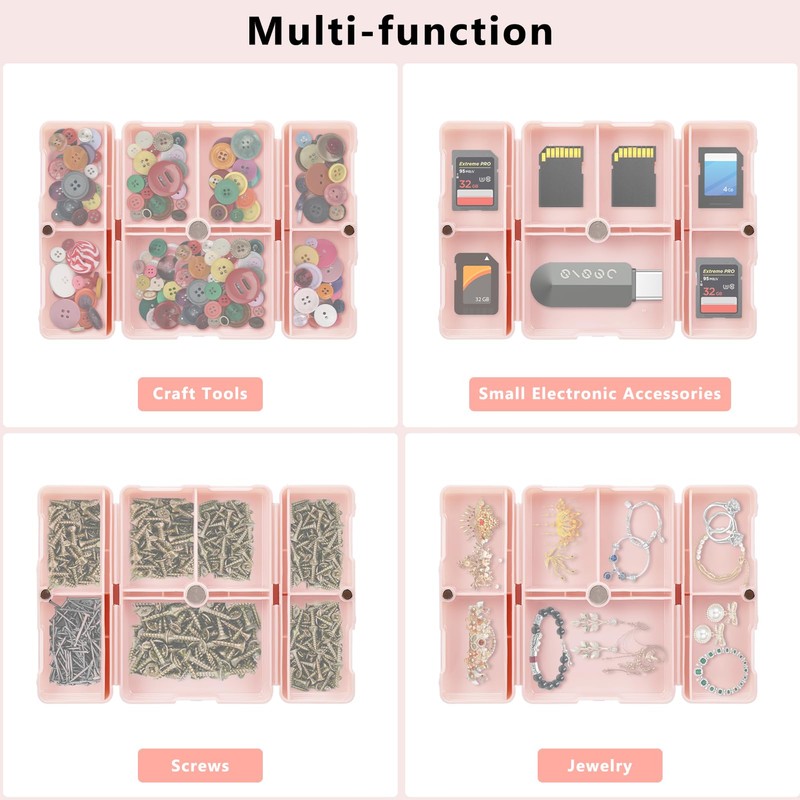 FYY Daily Pill Organizer, 7 Compartments Portable Pill Case Travel