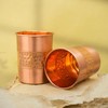 ANCIENTIMPEX Set of 2 Hammered and Plain Copper Cups 250ml