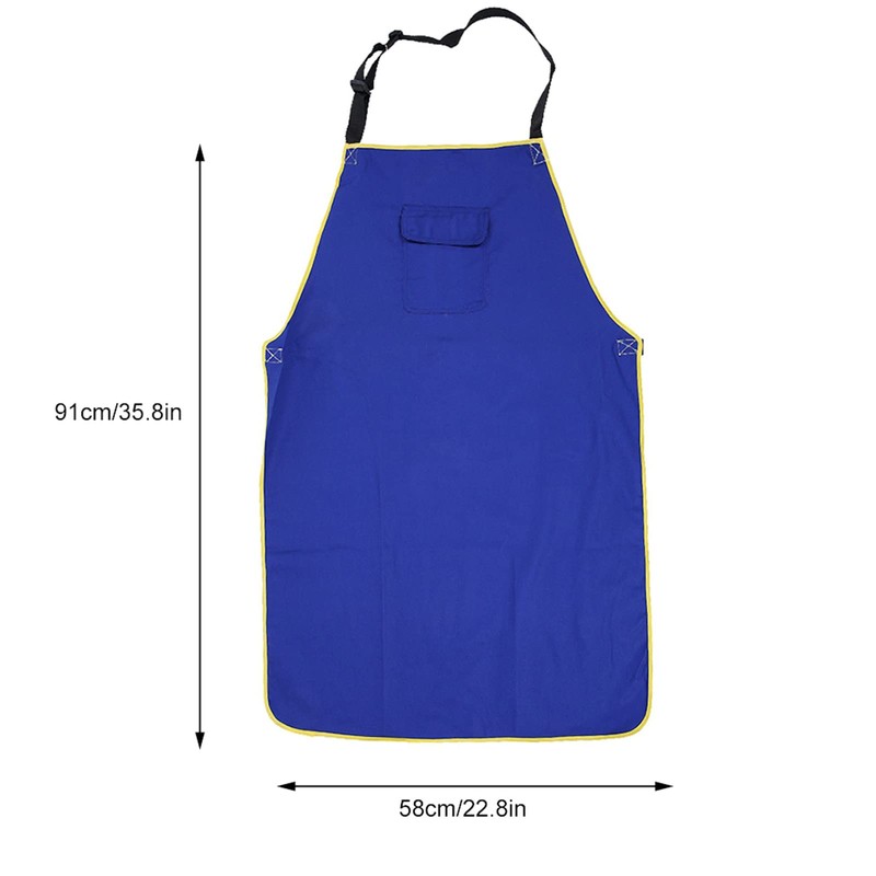 Fire Retardant Apron Adjustable Buckle Flame Retardant Apron Blue Welding