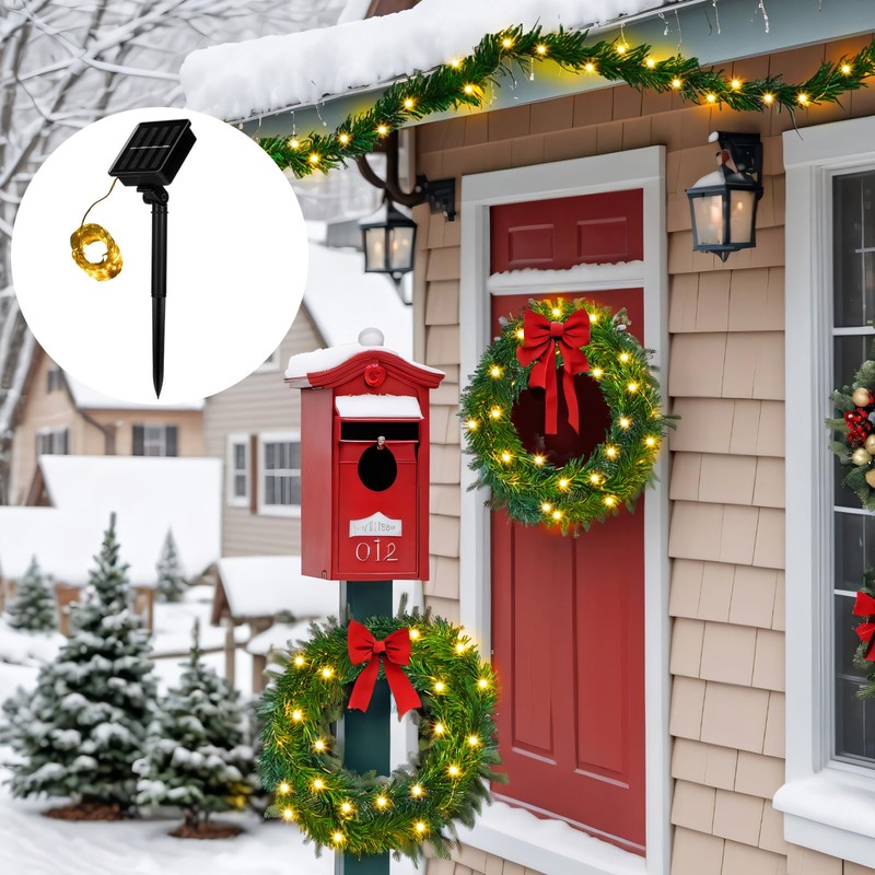 Suncalla 2 Pack Christmas Garland with 78 ft Solar Powered