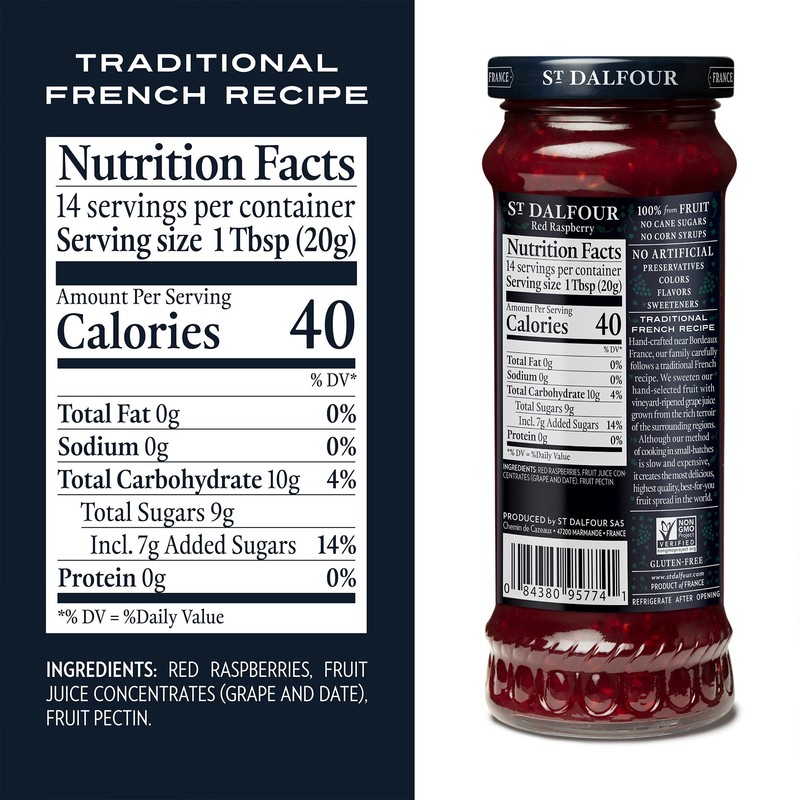 St. Dalfour Red Raspberry Fruit Spread - 10oz - 100%