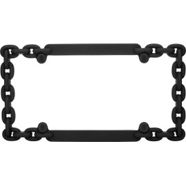 Cruiser Accessories 20500 Chain Flat Black License Plate Frame with Fastener Caps