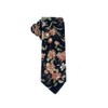 Kebocis Corbata delgada de algodón floral para hombre, Flores-azul marino