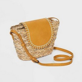 Universal Thread Straw Crossbody Bag - Universal Thread Mustard