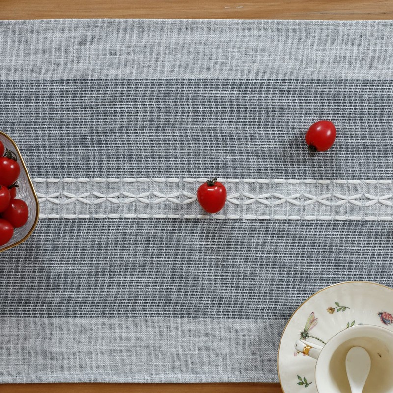 Braided Striped Table Runner Rustic Embroidery Coffee Table Runners for