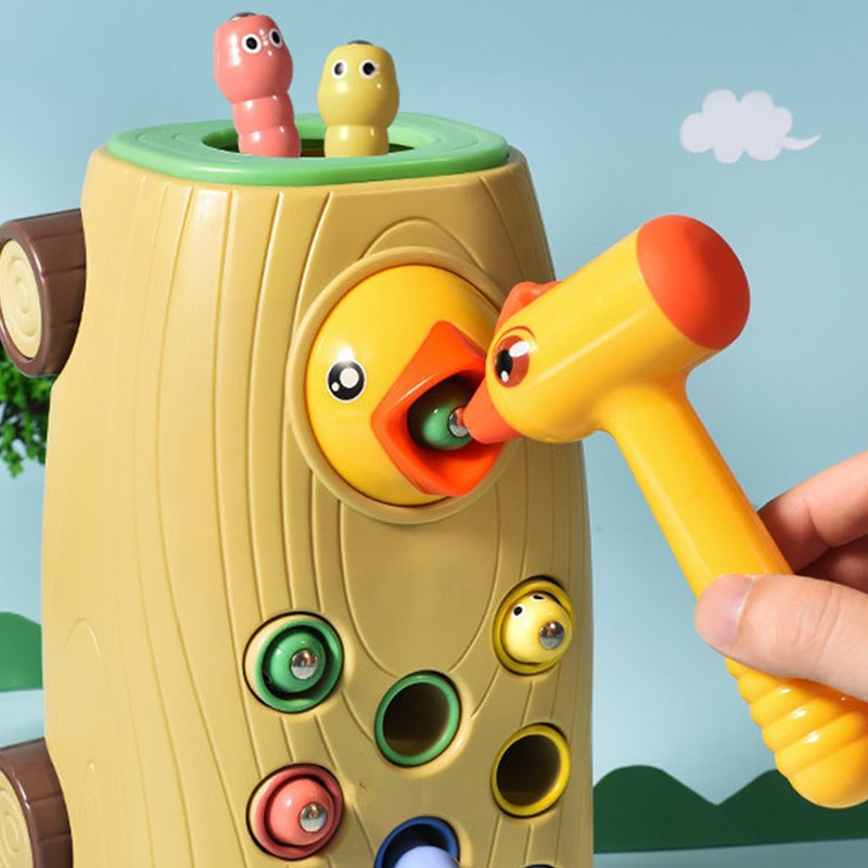 Bird Feeding Toy Toddler Funny Woodpecker Catching Worms Game Educational