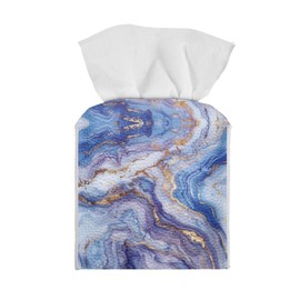 JooMeryer Tissue Holder Organizer Foldable 3D Sunflower Flower Printed Square Tissue Box Cover for Kitchen Office Bedroom,Purple Blue Marble